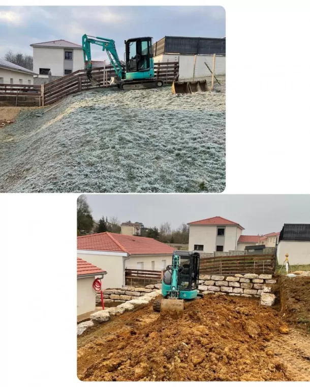 Création d’un enrochement sur trois niveaux à Saint-Jean-le-Vieux, Ambérieu-en-Bugey, Slow Concept