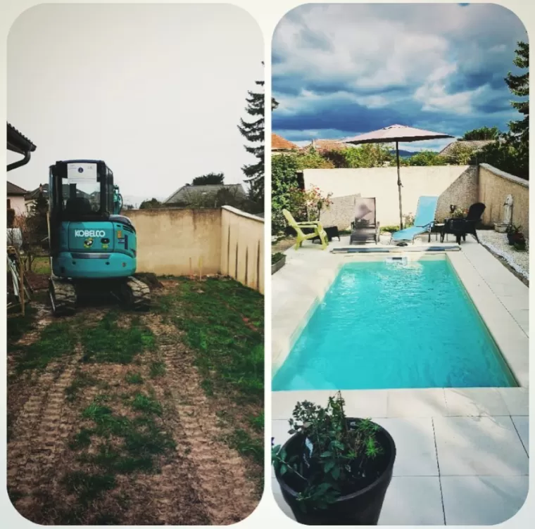 Terrassement et aménagement extérieur d’une piscine à Ambérieu-en-Bugey, Ambérieu-en-Bugey, Slow Concept
